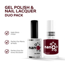 تحميل الصورة إلى عارض المعرض، P2517 – Merlot Duo Pack – TPO & HEMA Free Gel Polish & Nail Lacquer (15ml each) | Long-Lasting, High-Gloss Nail Polish Set