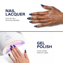 Load image into Gallery viewer, P2551 – Sparkling Navy Duo Pack – TPO & HEMA Free Gel Polish & Nail Lacquer (15ml each) | Long-Lasting, High-Gloss Nail Polish Set
