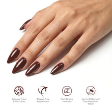 Load image into Gallery viewer, P2598 – Deep Earth Brown Duo Pack – TPO & HEMA Free Gel Polish & Nail Lacquer (15ml each) | Long-Lasting, High-Gloss Nail Polish Set