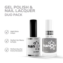 Load image into Gallery viewer, P2599 – Graphite Galaxy Duo Pack – TPO & HEMA Free Gel Polish & Nail Lacquer (15ml each) | Long-Lasting, High-Gloss Nail Polish Set