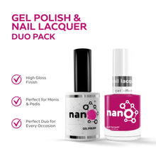 Load image into Gallery viewer, P2628 – Vivid Magenta Duo Pack – TPO & HEMA Free Gel Polish & Nail Lacquer (15ml each) | Long-Lasting, High-Gloss Nail Polish Set
