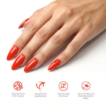 Load image into Gallery viewer, P2629 – Red Inferno Duo Pack – TPO & HEMA Free Gel Polish & Nail Lacquer (15ml each) | Long-Lasting, High-Gloss Nail Polish Set