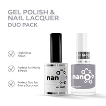 تحميل الصورة إلى عارض المعرض، P2634 – Soft Pewter Duo Pack – TPO & HEMA Free Gel Polish & Nail Lacquer (15ml each) | Long-Lasting, High-Gloss Nail Polish Set