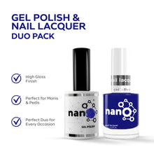 Load image into Gallery viewer, P2636 – Blue Majesty Duo Pack – TPO & HEMA Free Gel Polish & Nail Lacquer (15ml each) | Long-Lasting, High-Gloss Nail Polish Set
