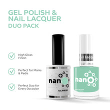 Load image into Gallery viewer, P2657 – Seafoam Blue Duo Pack – TPO & HEMA Free Gel Polish & Nail Lacquer (15ml each) | Long-Lasting, High-Gloss Nail Polish Set