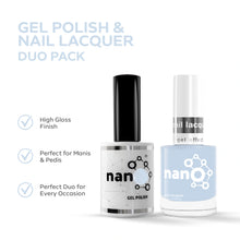 Load image into Gallery viewer, P2662 – Crystal Blue Duo Pack – TPO & HEMA Free Gel Polish & Nail Lacquer (15ml each) | Long-Lasting, High-Gloss Nail Polish Set
