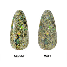 Load image into Gallery viewer, L 2937 Glittery Green Nail Polish – 15ml | High Glossy Gel Like Finish Sparkling Green Nail Lacquer | Glitter Green Nail Polish