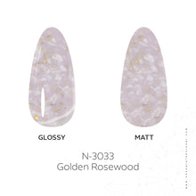 Load image into Gallery viewer, N3033 – Golden Rosewood Gel Polish – 15ml | Long-Lasting, Nude Rose Gel Nail Polish with Gold Accents