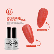 Load image into Gallery viewer, N3050 – Sunset Orange Gel Polish – 15ml | Long-Lasting, High Gloss Bright Orange Glitter Nail Polish Gel