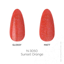 Load image into Gallery viewer, N3050 – Sunset Orange Gel Polish – 15ml | Long-Lasting, High Gloss Bright Orange Glitter Nail Polish Gel