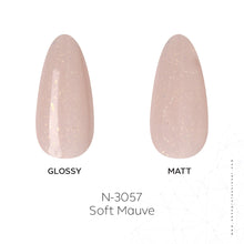 Load image into Gallery viewer, N3057 – Soft Mauve Gel Polish – 15ml | Long-Lasting, High Gloss Shimmer Nude Pink Mauve Nail Polish Gel