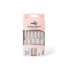 تحميل الصورة إلى عارض المعرض، Nano® Barely French Pressed on Nails - 24pcs with Glue | Instant Gel-Like Shine, Chrome French Glossy Fake Nails Set