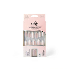 Load image into Gallery viewer, Nano® Barely French Pressed on Nails - 24pcs with Glue | Instant Gel-Like Shine, Chrome French Glossy Fake Nails Set