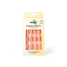 Load image into Gallery viewer, Nano® Blush Babe Pressed on Nails - 24pcs Self-Adhesive | Soft Coral Pink Finish, Glossy Natural Fake Nails Set