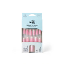 تحميل الصورة إلى عارض المعرض، Nano® Blush Chrome French Pressed on Nails - 24pcs with Glue | Instant Gel-Like Shine, Pink Chrome French Fake Nails Set