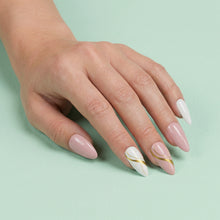 تحميل الصورة إلى عارض المعرض، Nano® Blush Marble Luxe Pressed on Nails - 24pcs with Glue | Pink & White Marble Design Glossy Fake Nails Set