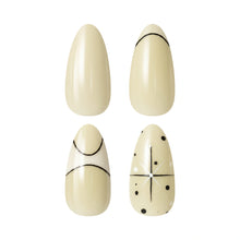 تحميل الصورة إلى عارض المعرض، Nano® Buttercream Glow Pressed on Nails - 24pcs with Glue | Yellow Minimal Line Art Fake Nails Set