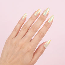 Load image into Gallery viewer, Nano® Chrome Golden Ember Pressed on Nails - 24pcs with Glue | Instant Gel-Like Shine, Gold Chrome Glossy Fake Nails Set