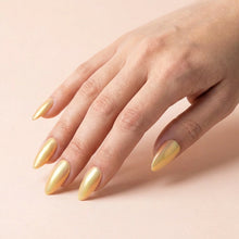 Load image into Gallery viewer, Nano® Golden Mirage Pressed on Nails - 24pcs with Glue | Instant Gel-Like Shine, Iridescent Gold Fake Nails Set