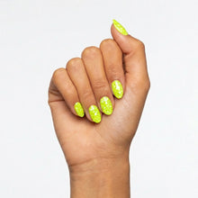 Load image into Gallery viewer, Lime Sparkle Rubber Base Coat Gel – 15ml | Soak Off Builder Base Coat | Long Lasting Shimmer Lime Rubber Base Coat