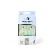 تحميل الصورة إلى عارض المعرض، Nano® Mint Mojito Pressed on Nails - 24pcs with Glue | Mint Green Leaf Design Fake Nails Set