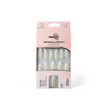 تحميل الصورة إلى عارض المعرض، Nano® Opal French Glow Pressed on Nails - 24pcs with Glue | Instant Gel-Like Shine, Pearl White Glossy Fake Nails Set