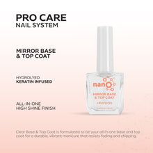 Load image into Gallery viewer, Nano® Pro Care Mirror Base & Top Coat – 10ml | Keratin & Biotin Infused | All-in-One High-Gloss Nail System