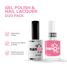 Load image into Gallery viewer, P2541 – Blooming Dawn Duo Pack – TPO &amp; HEMA Free Gel Polish &amp; Nail Lacquer (15ml each) | Long-Lasting, High-Gloss Nail Polish Set