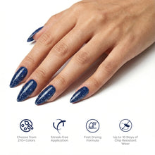 Load image into Gallery viewer, P2551 – Sparkling Navy Duo Pack – TPO &amp; HEMA Free Gel Polish &amp; Nail Lacquer (15ml each) | Long-Lasting, High-Gloss Nail Polish Set