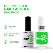 تحميل الصورة إلى عارض المعرض، P2612 – Fresh Green Duo Pack – TPO &amp; HEMA Free Gel Polish &amp; Nail Lacquer (15ml each) | Long-Lasting, High-Gloss Nail Polish Set