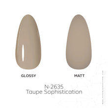 Load image into Gallery viewer, N 2635 – Taupe Sophistication Gel Polish – 15 ml | Long‑Lasting, High‑Gloss Soft Brown Nail Polish Gel