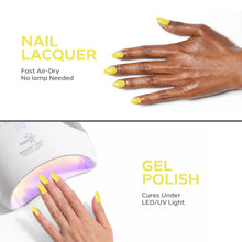 تحميل الصورة إلى عارض المعرض، P2637 – Yellow Gleam Duo Pack – TPO &amp; HEMA Free Gel Polish &amp; Nail Lacquer (15ml each) | Long-Lasting, High-Gloss Nail Polish Set