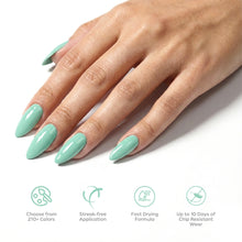 Load image into Gallery viewer, P2657 – Seafoam Blue Duo Pack – TPO &amp; HEMA Free Gel Polish &amp; Nail Lacquer (15ml each) | Long-Lasting, High-Gloss Nail Polish Set