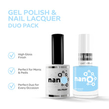 تحميل الصورة إلى عارض المعرض، P2660 – Serene Sky Duo Pack – TPO &amp; HEMA Free Gel Polish &amp; Nail Lacquer (15ml each) | Long-Lasting, High-Gloss Nail Polish Set