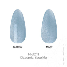 Load image into Gallery viewer, N3011 – Oceanic Sparkle Cat-Eye Gel Polish – 15ml | Long-Lasting, Magnetic Shimmer Blue Nail Gel