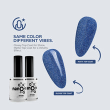 Load image into Gallery viewer, N3018 – Sapphire is My Aura Gel Polish – 15ml | Long-Lasting, High Gloss Blue Glitter Nail Polish Gel