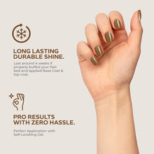 Load image into Gallery viewer, N3025 – Lazy Day Gold Vibes Gel Polish – 15ml | Long-Lasting, High Gloss Golden Glitter Nail Polish Gel