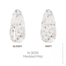 Load image into Gallery viewer, N3035 – Marbled Mist Gel Polish – 15ml | High Gloss White &amp; Gray Marble Effect Nail Polish Gel