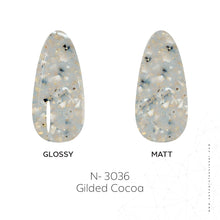 Load image into Gallery viewer, N3036 – Gilded Cocoa Gel Polish – 15ml | High Gloss Taupe Brown Nail Polish Gel with Golden Shimmer