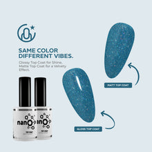 Load image into Gallery viewer, N3053 – Midnight Blue Gel Polish – 15ml | High Gloss Jewel-Toned Blue Glitter Nail Polish Gel