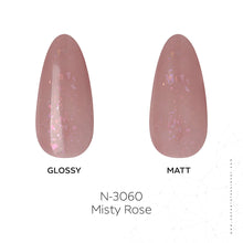 Load image into Gallery viewer, N3060 – Misty Rose Gel Polish – 15ml | Long-Lasting, Warm Nude Rose Pink Glitter Nail Polish Gel