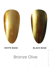 Load image into Gallery viewer, Bronze Olive Chrome Powder – 0.8g | Mirror Chrome Powder Nails | Metallic Olive-Gold Chrome Nail Powder