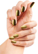 Load image into Gallery viewer, Bronze Olive Chrome Powder – 0.8g | Mirror Chrome Powder Nails | Metallic Olive-Gold Chrome Nail Powder