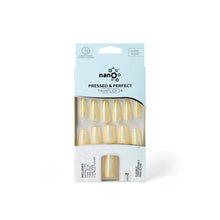 Load image into Gallery viewer, Nano® Chrome Golden Ember Pressed on Nails - 24pcs with Glue | Instant Gel-Like Shine, Gold Chrome Glossy Fake Nails Set