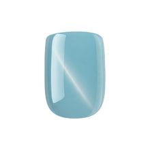 Load image into Gallery viewer, Nano® Glacier Cat Gleam Pressed on Nails - 24pcs with Glue | Instant Gel-Like Shine, Icy Blue Chrome Fake Nails Set