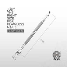تحميل الصورة إلى عارض المعرض، Pro Cuti Push – Stainless Steel Dual-Ended Cuticle Pusher | Precision Nail Prep Tool