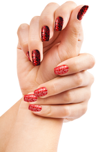 Load image into Gallery viewer, Ruby Red Glitter Foil Powder – 0.8g | Metallic Ruby Nail Powder | Sparkling Foil Effect | Luxe Glitter Nail Powder