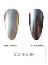 Load image into Gallery viewer, Stone Grey Chrome Powder – 0.8g | Mirror Chrome Powder Nails | Metallic Silver-Grey Chrome Nail Powder